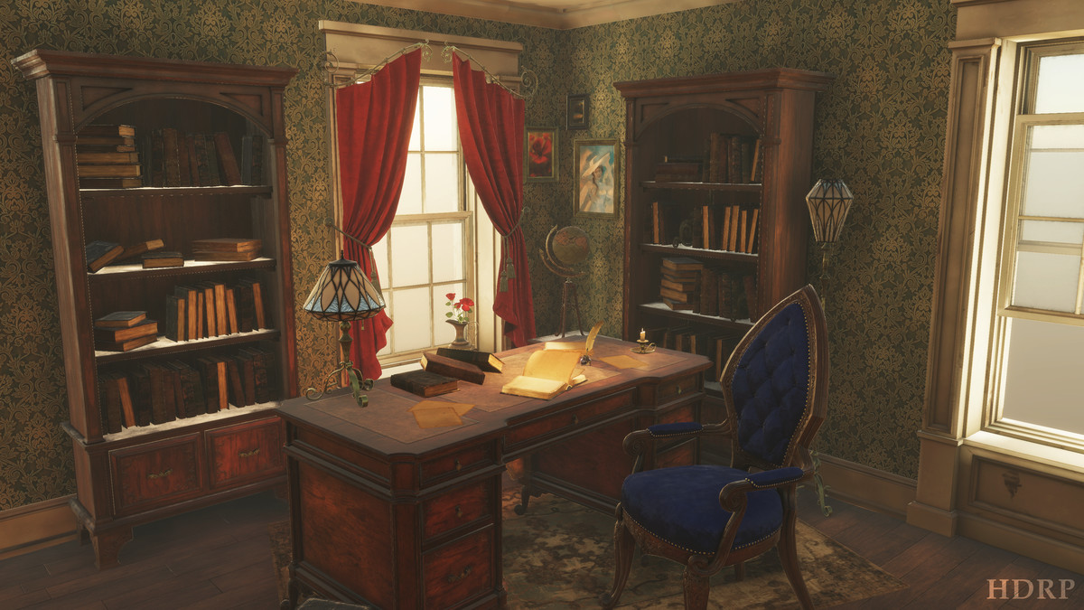 Vintage Velvet Mahogany Office Set