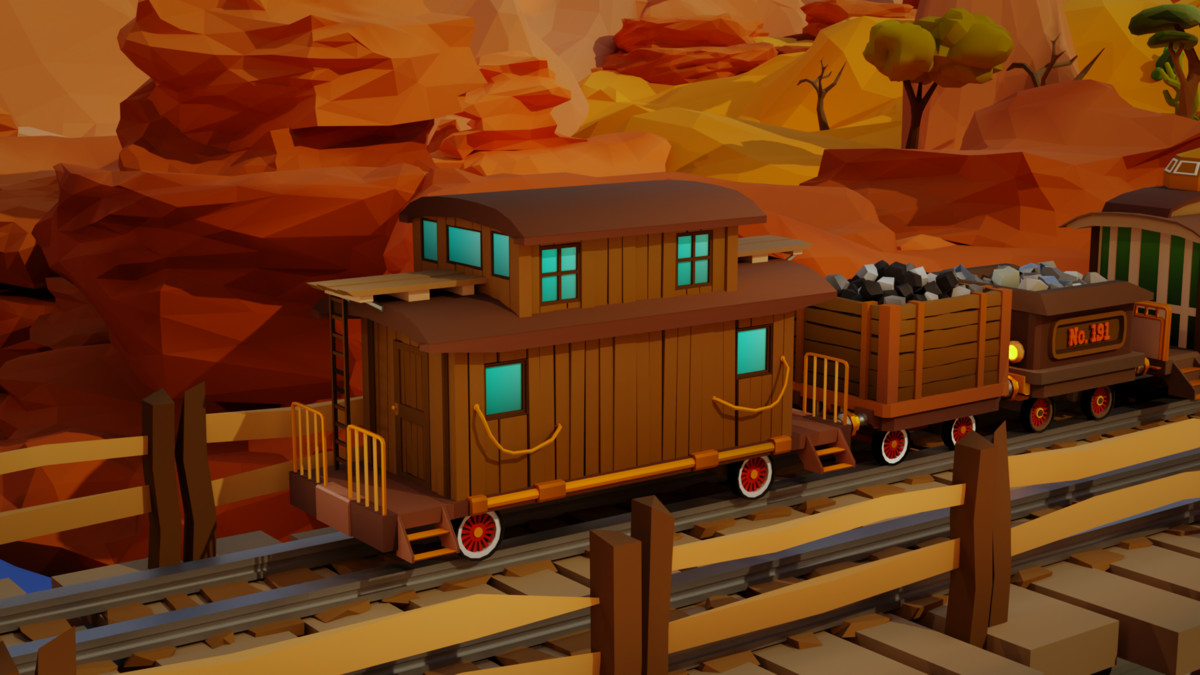 Low Poly Wild West Train Pack