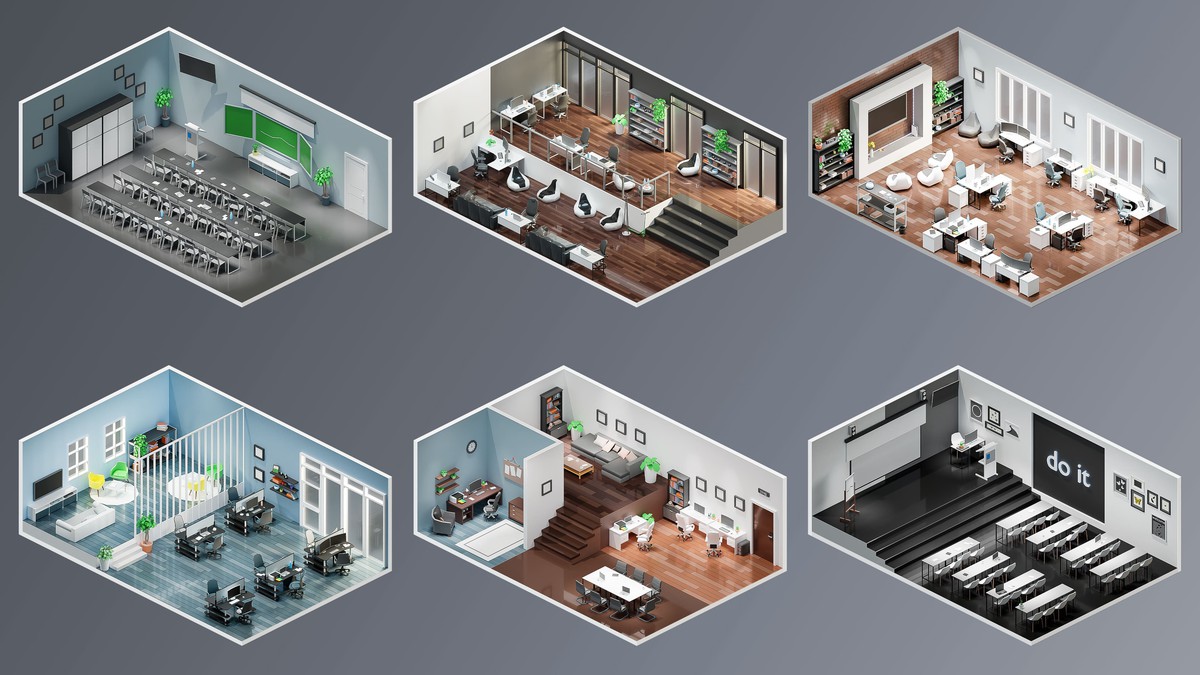 Office - Low Poly 3D Models Pack