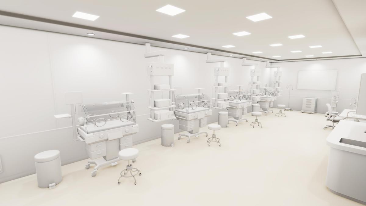 Hospital NICU Room Interior