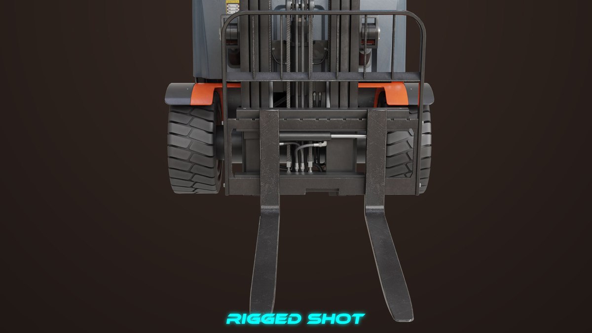Forklift Truck 01 Orange URP HDRP Textures
