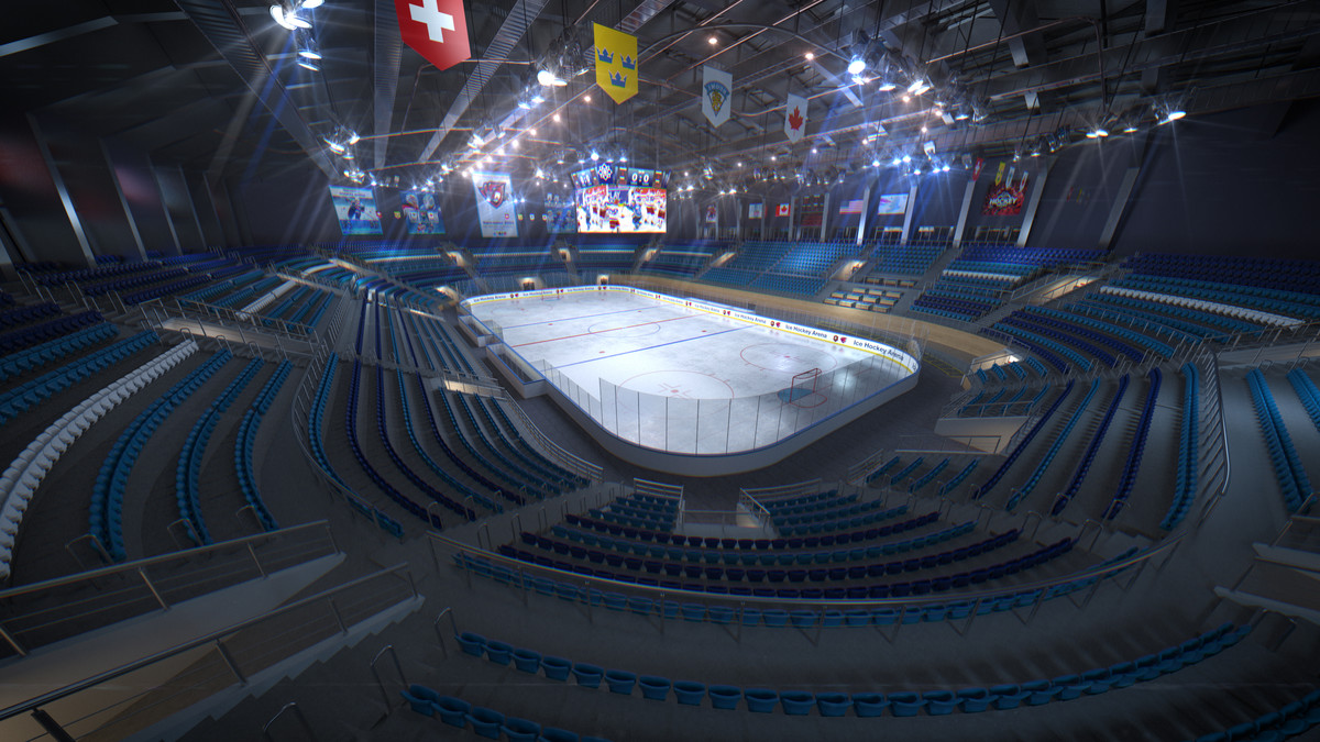 Modular Ice Hockey Arena Stadium Interior 3d Level