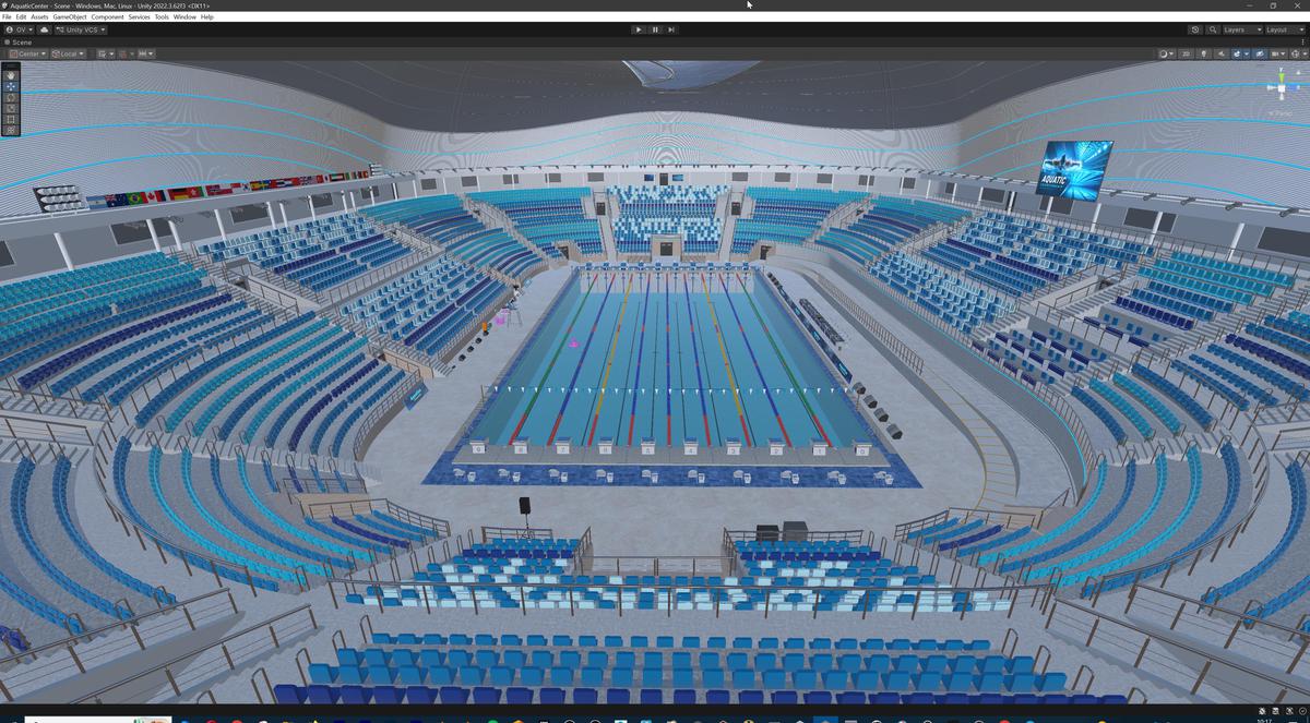 Olympic Aquatic Center Swimming Pool Modular Environment 3D