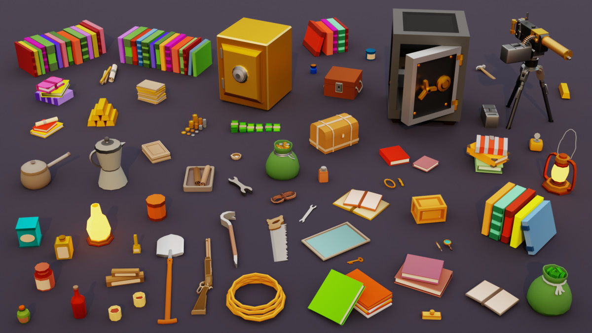 Low Poly Wild West Train Pack