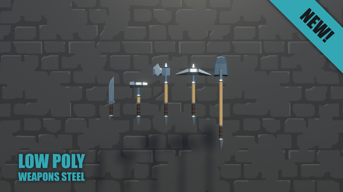 LOW POLY - Weapons Steel Pack