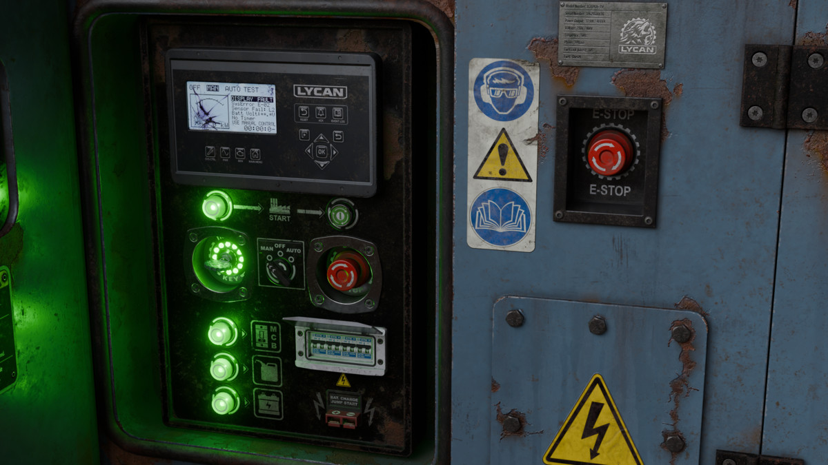 Diesel Generator (Interactive - Game ready)