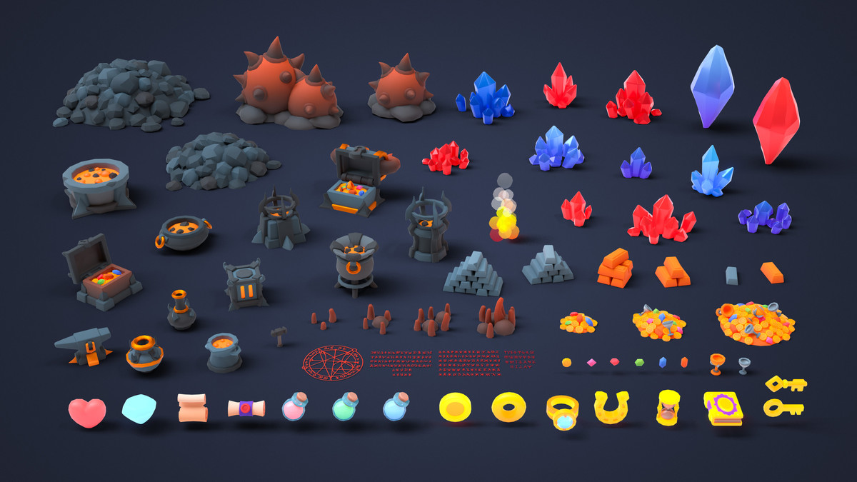 Inferno World - Low Poly 3D Models