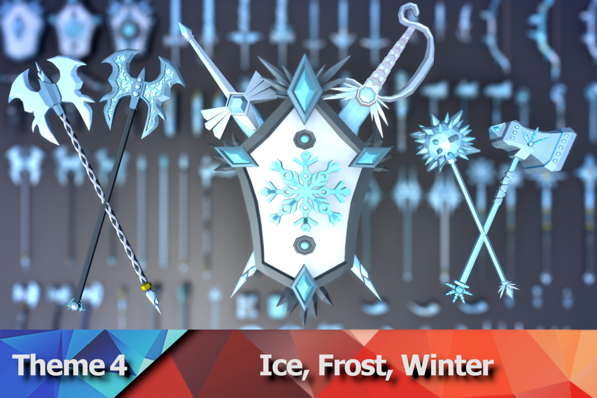 900 Low Poly Fantasy RPG Weapons - Ultimate 3D Pack