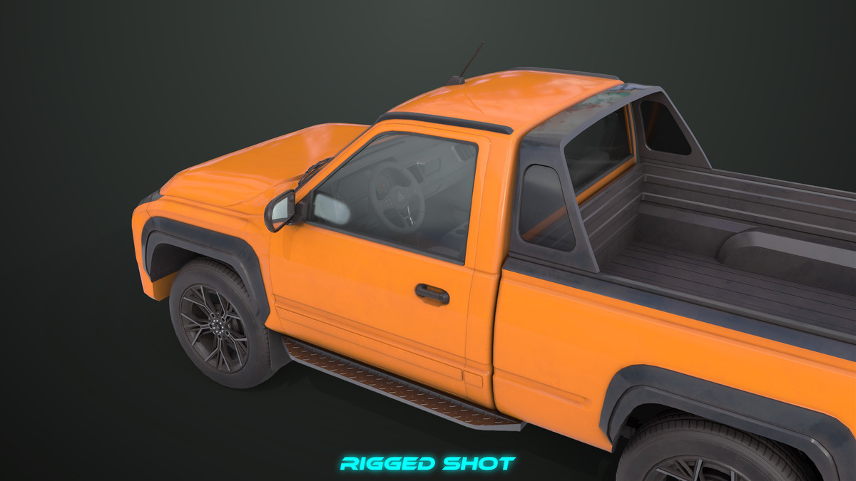 Pickup Truck01 Orange URP HDRP Textures