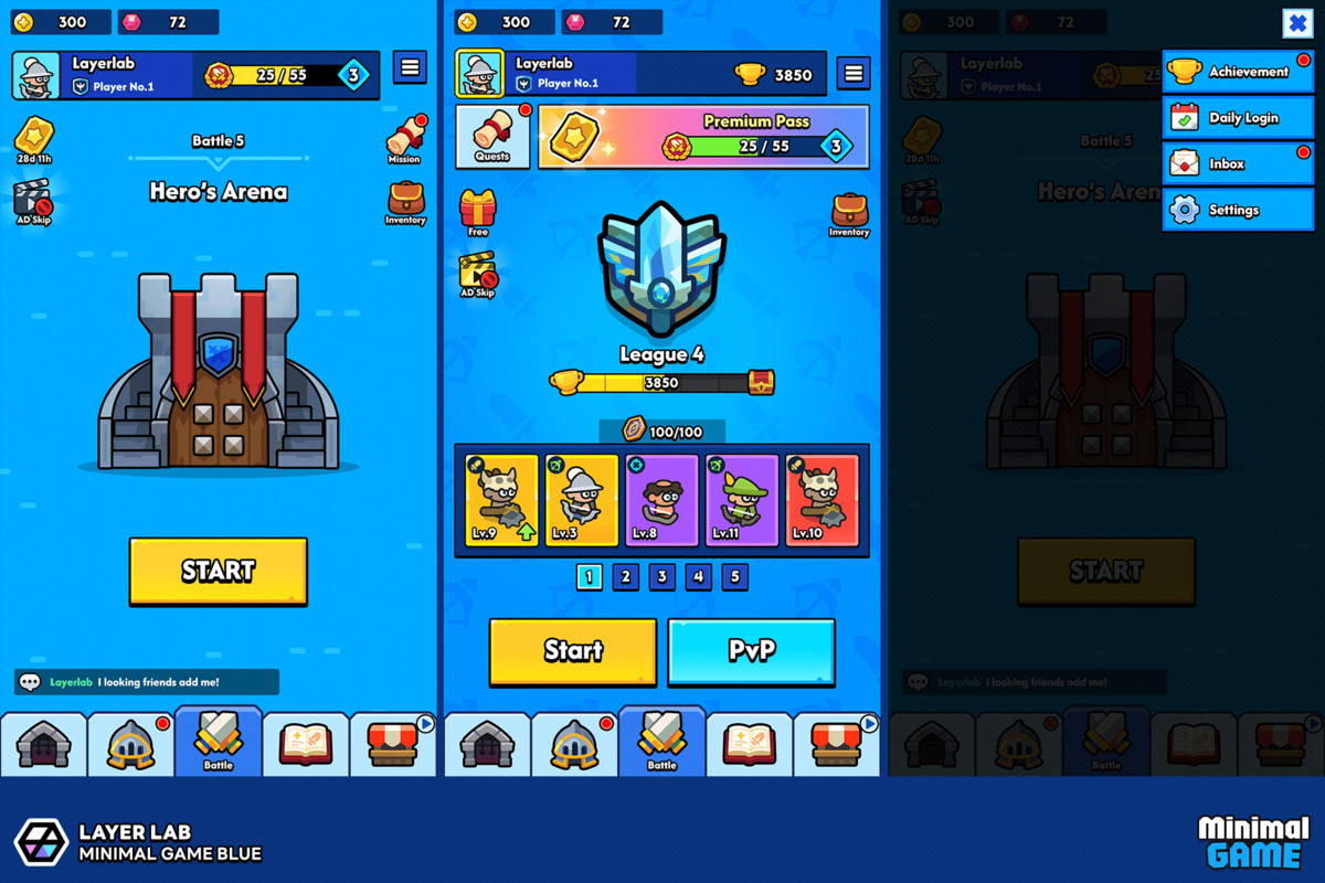 GUI Pro - Minimal Game Blue