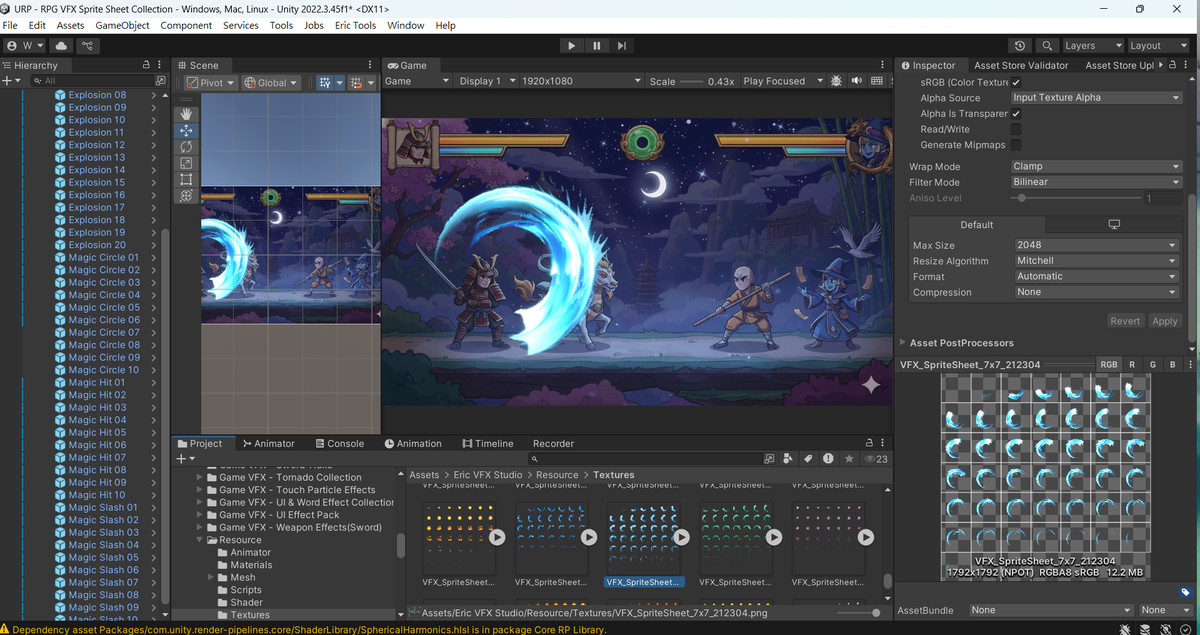 RPG VFX Sprite Sheet Collection(Slash,Hit,EXP,Magic Circle)