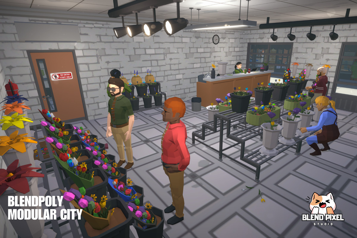 BlendPoly Modular City - Low Poly Assets