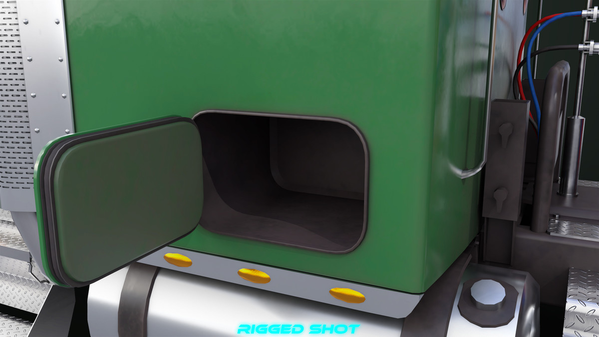 Truck 07 Log Trailer Green Version URP HDRP Textures