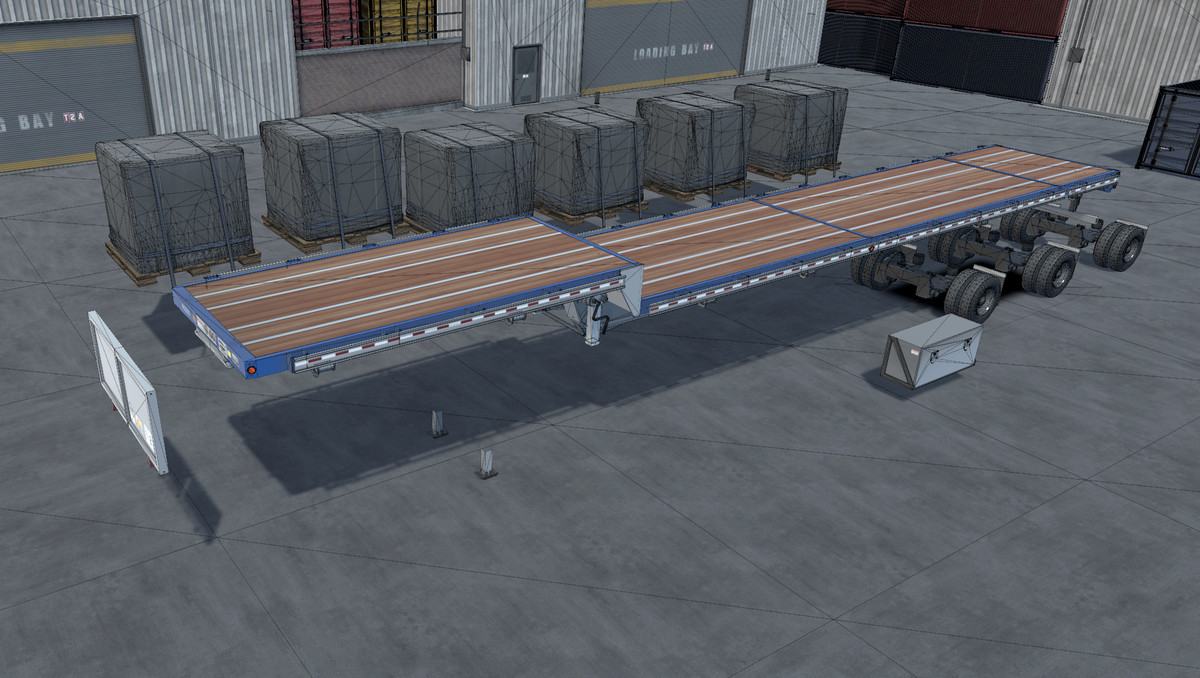 80s Semitruck dropdeck trailer