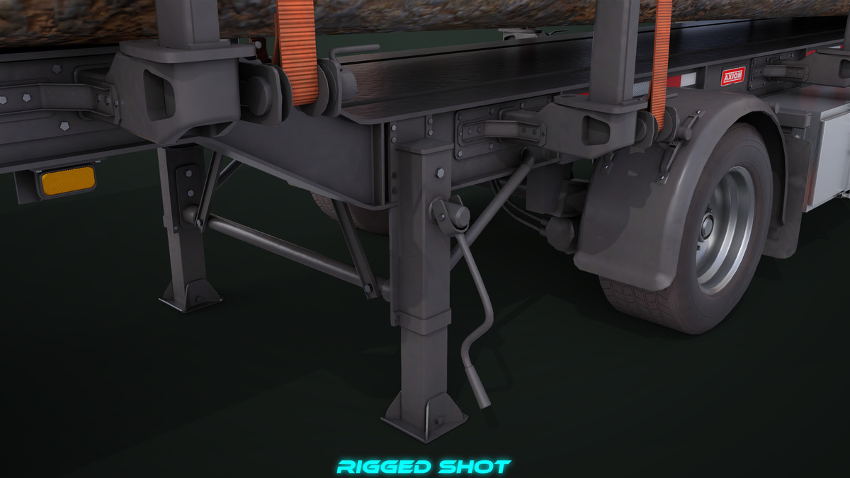 Truck 07 Log Trailer Green Version URP HDRP Textures