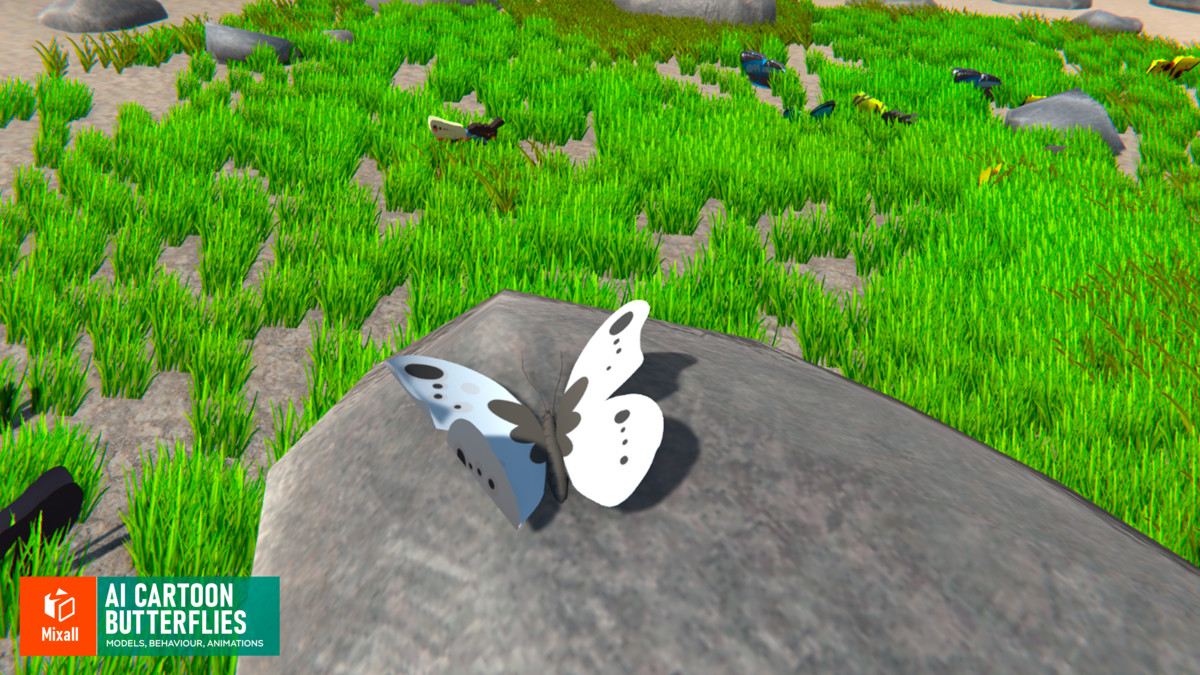 AI cartoon butterflies