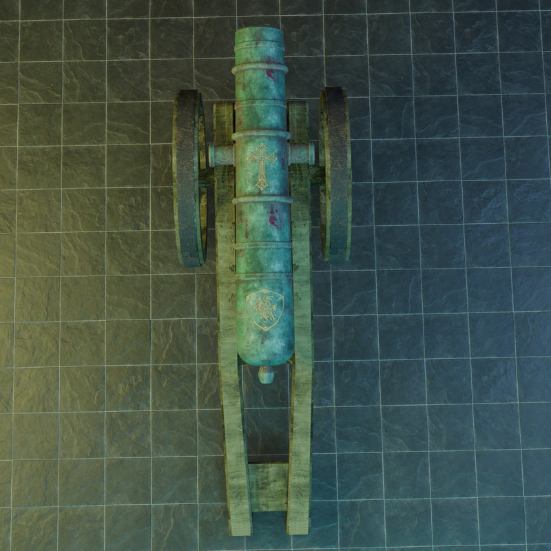 Historical Field Cannon Game Ready with LODs & PBR Textures