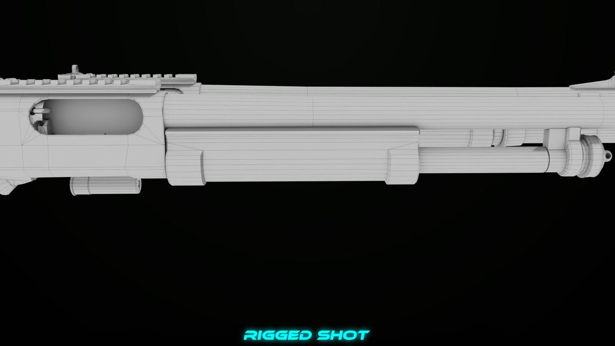 Long Shotgun 01 Black And Silver Single Mat URP HDRP Textures