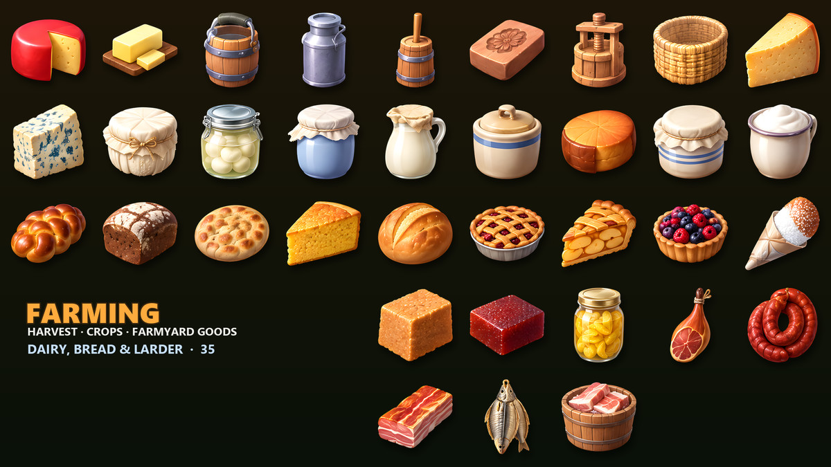 Farming & Harvest Icons - 276 Crop Items