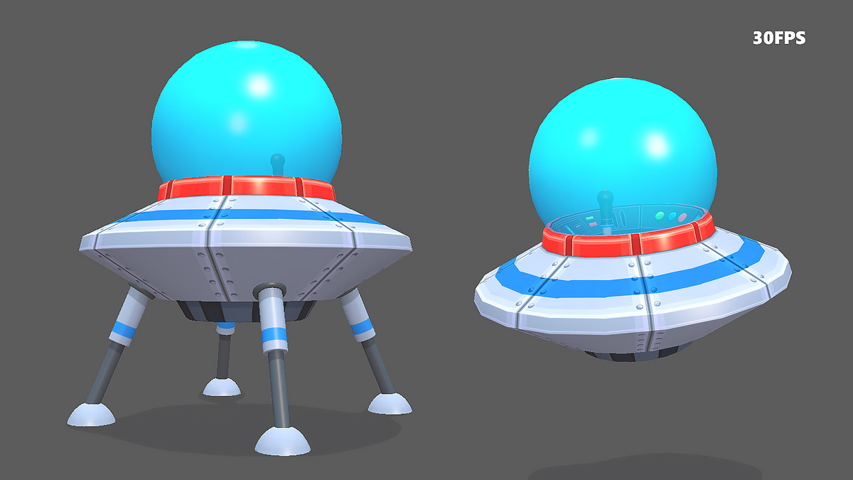 Spaceship Flying Saucer Animated