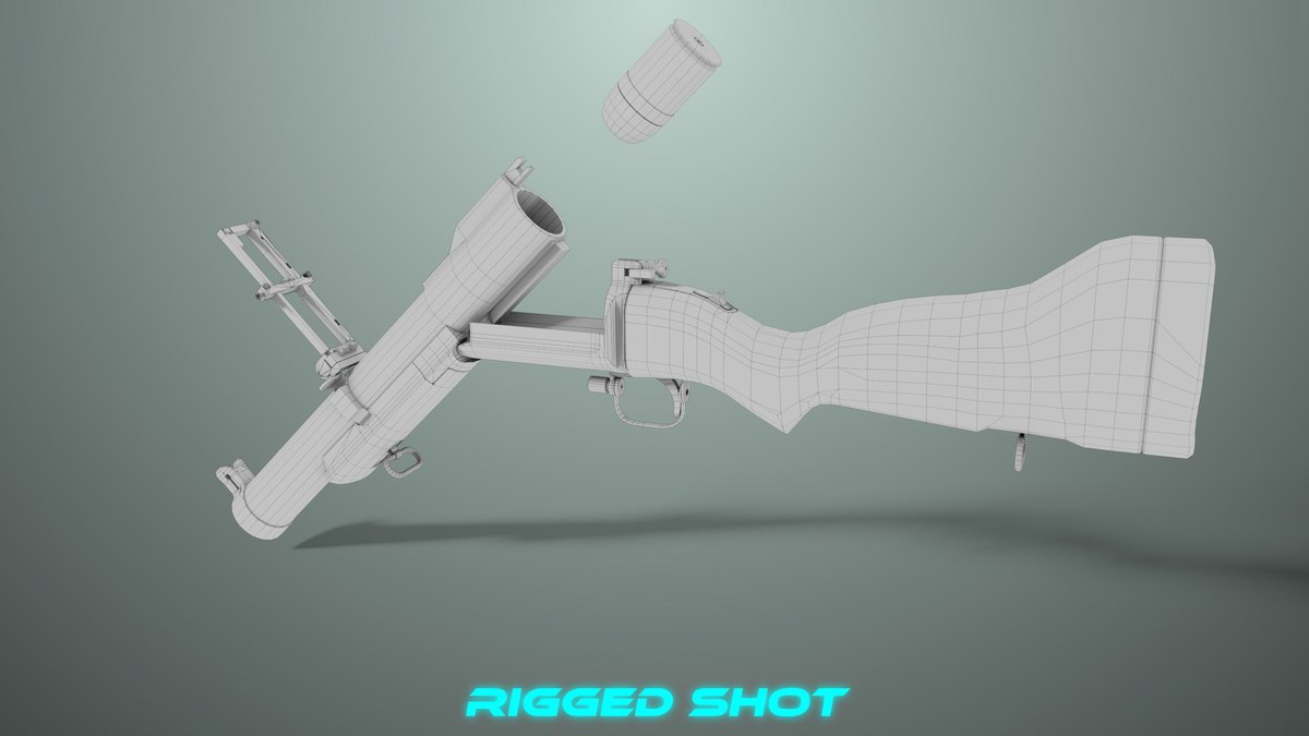 6 Grenade Launcher Black URP HDRP Textures