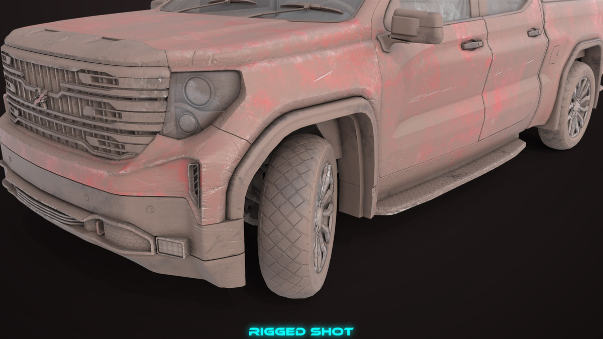 Pickup Truck 02 Red Dusty URP HDRP Textures