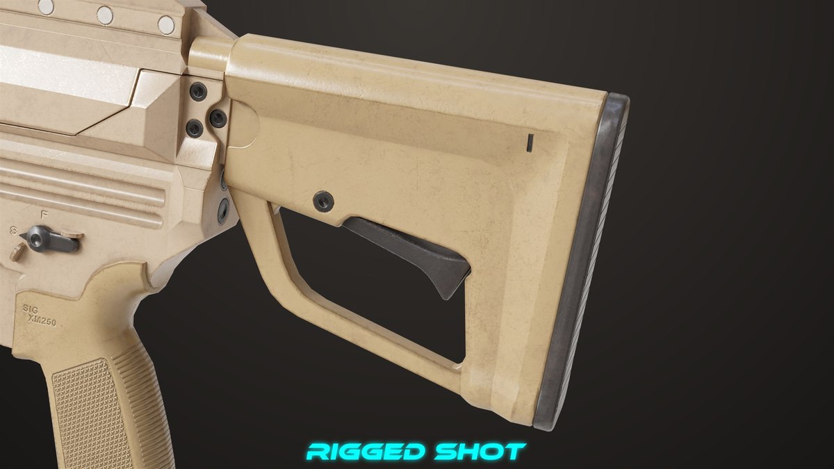 Machine Gun 14 Brown URP HDRP Textures