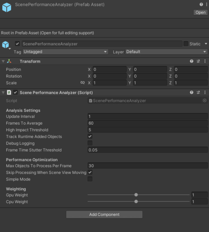 Scene Performance Analyzer