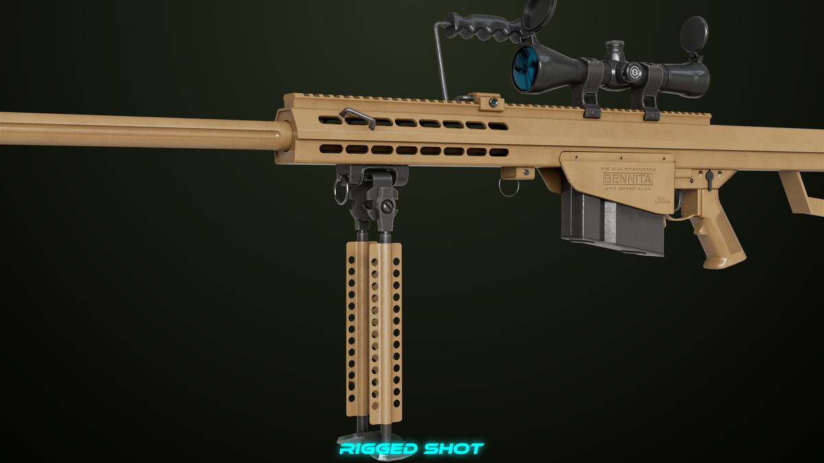 Sniper Rifle 02 Black and Sandal Single Map URP HDRP