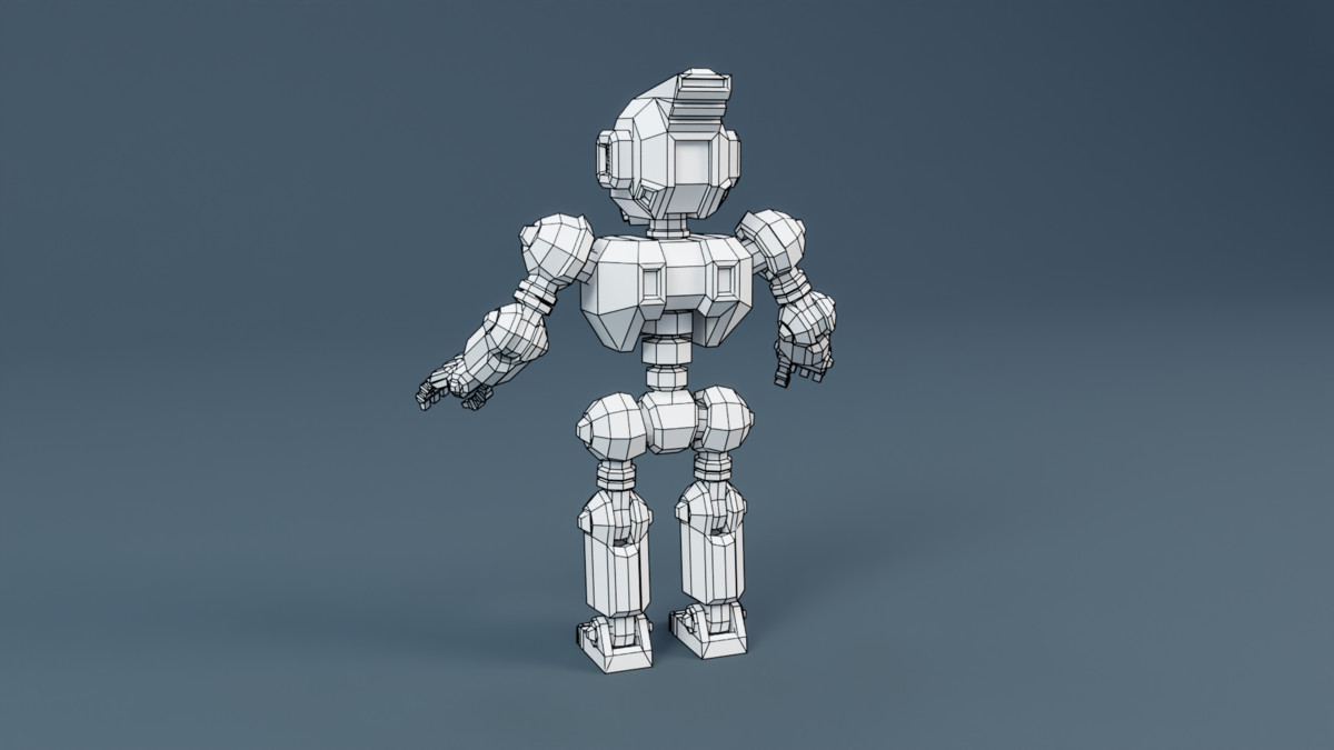 Sci‑Fi Robot X-25.2 Low‑Poly Stylized
