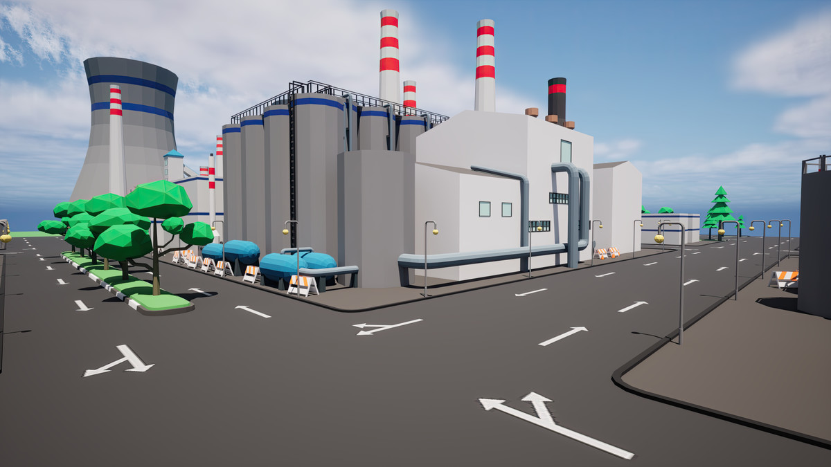 Modular Low Poly Factory [Desktop & Mobile]