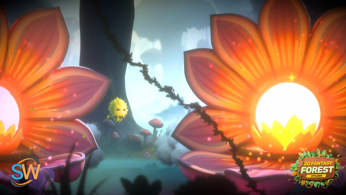 Stylized Fantasy Forest – 2D Environment Pack (Vol. 1)