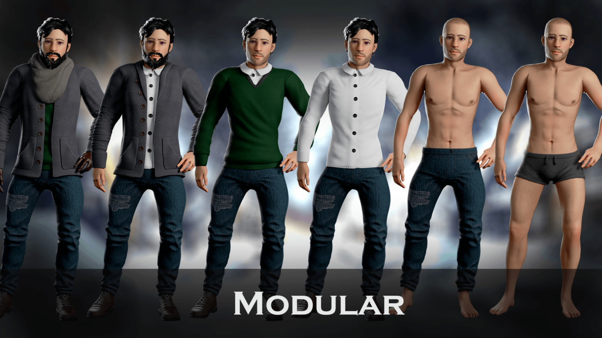 Office Winter Man – Modular Game Character