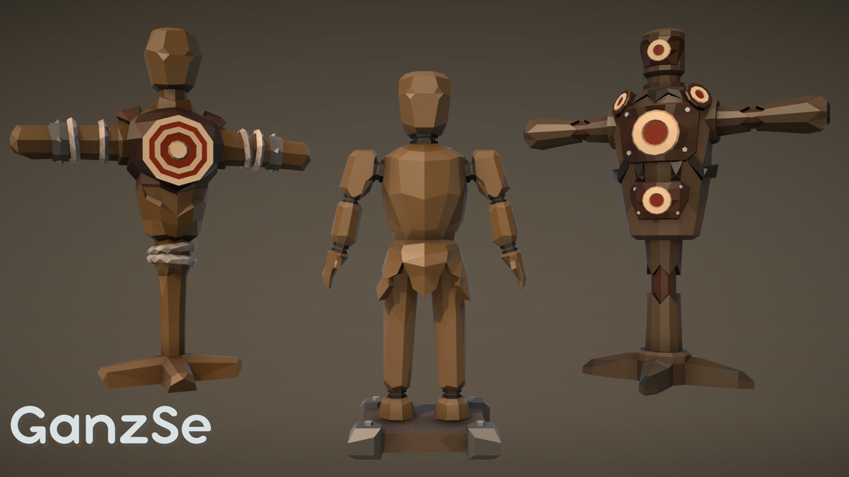 GanzSe Training Dummies - Fantasy Low Poly Props