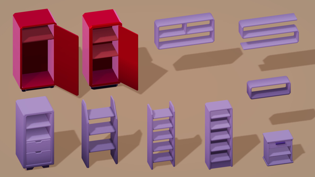 Sci-Fi Living Quarters - Low-Poly Asset Pack 01