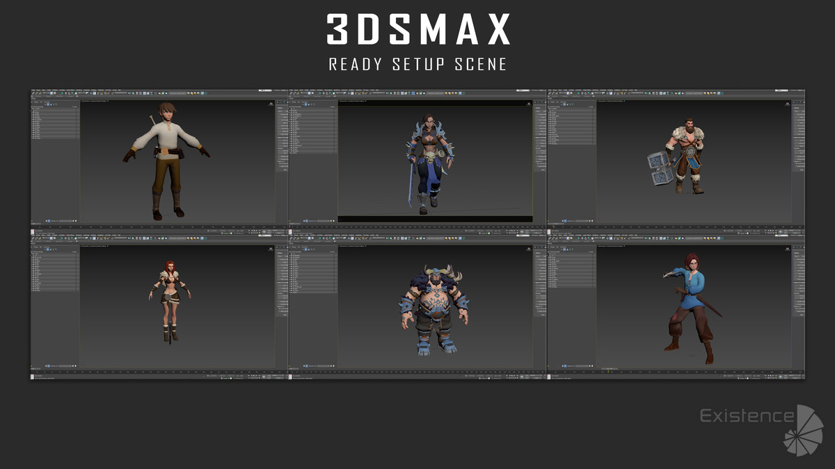 Pack 1 and 4 - Stylized Characters Warriors - #73