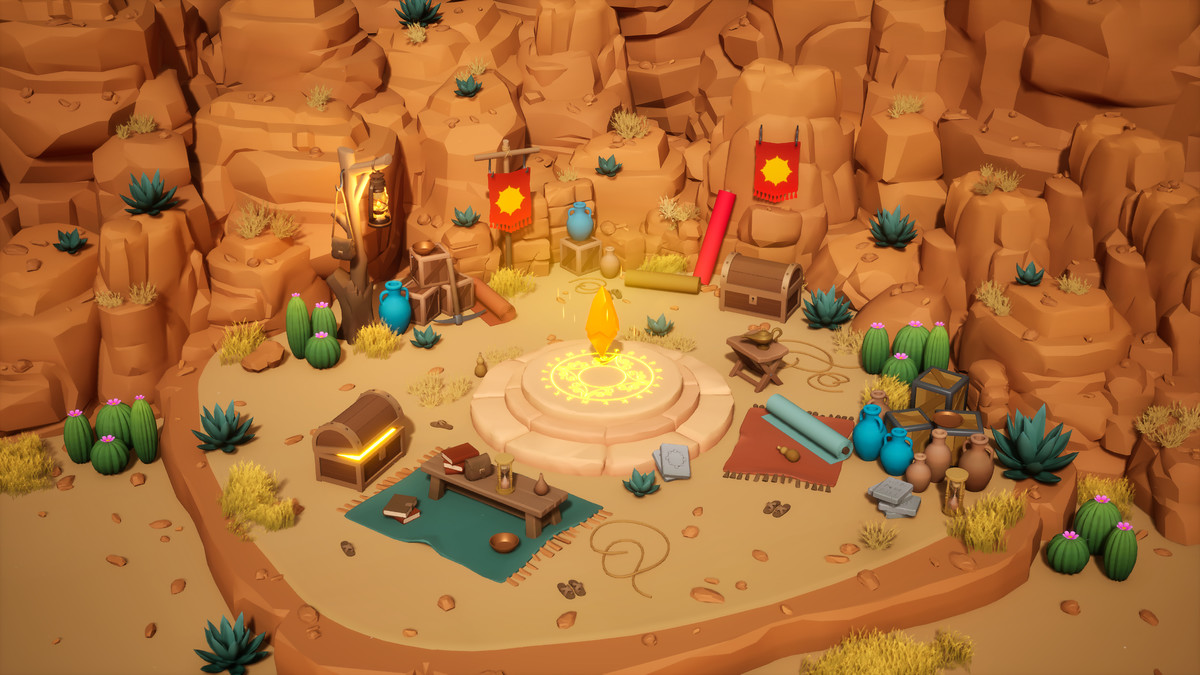 Desert Gilded Shrine - Low Poly Stylized Asset Pack
