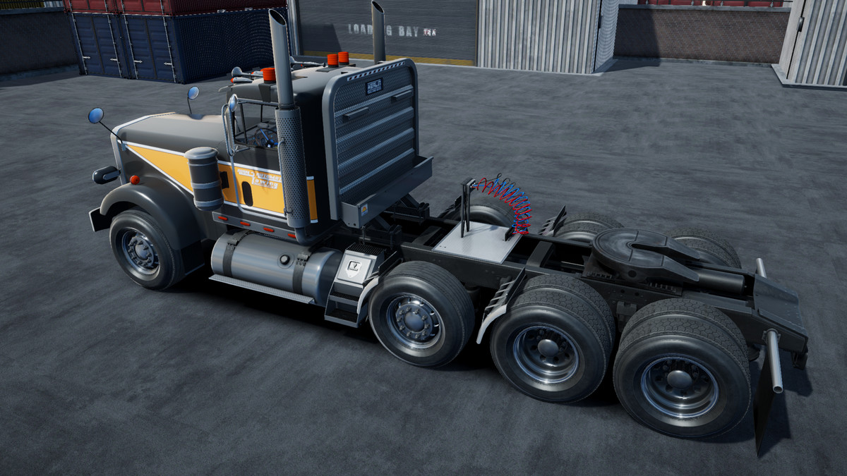 80s Semitruck dropdeck trailer