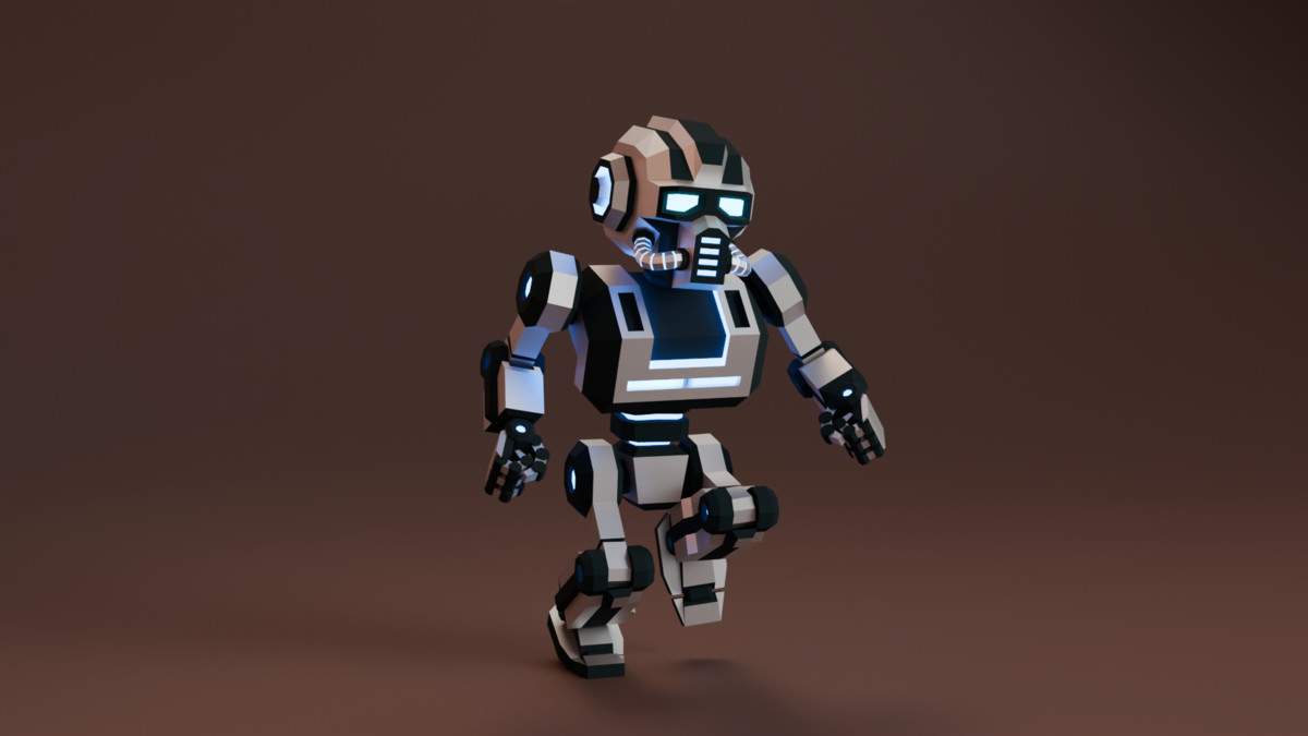 X-25.1 Sci‑Fi Robot Low‑Poly Stylized