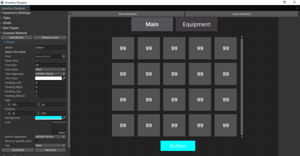 Advanced Inventory Designer
