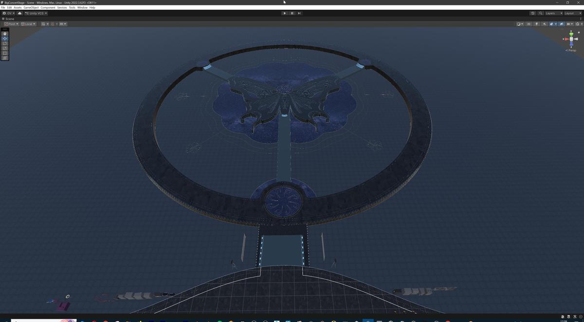 Big Butterfly Concert Arena Stage Venue Modular 3D Model