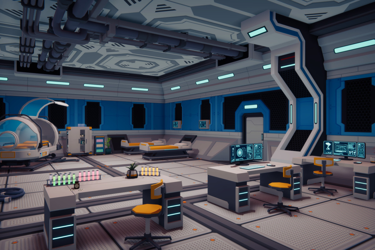 Low Poly Sci-Fi Military Resource Base