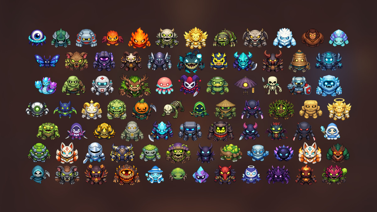 Topdown Fantasy Dungeon Monster Boss Icon Pack RPG Roguelike Tower Defense Games