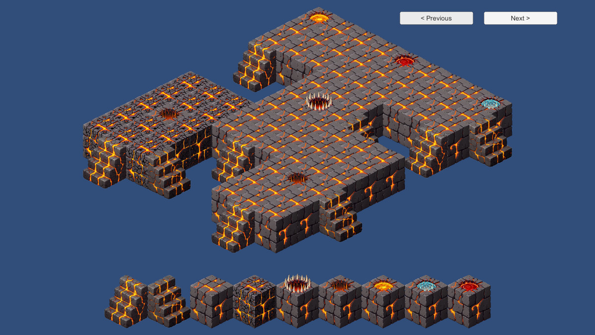 2D Isometric Modular Tileset – Grass & Lava