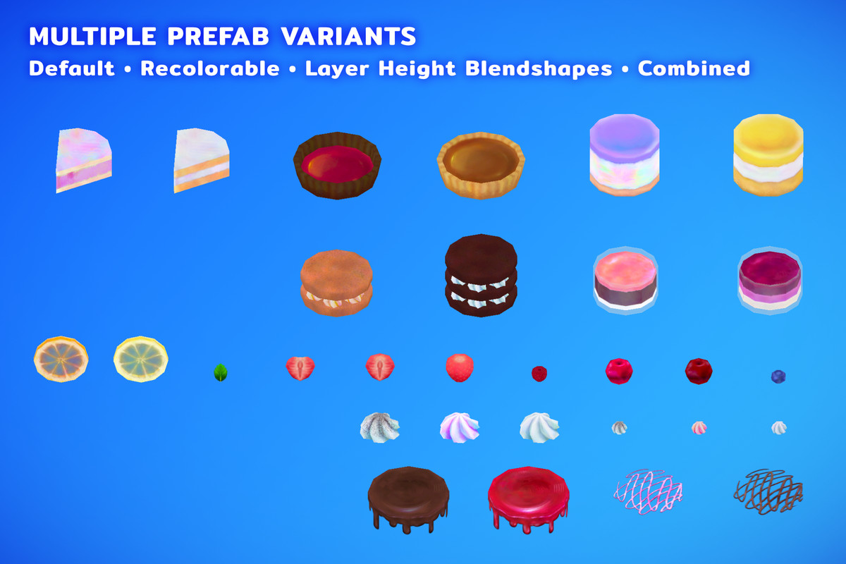 Modular Hand-Painted Dessert Pack – Customizable Low-Poly Bakery Food Props