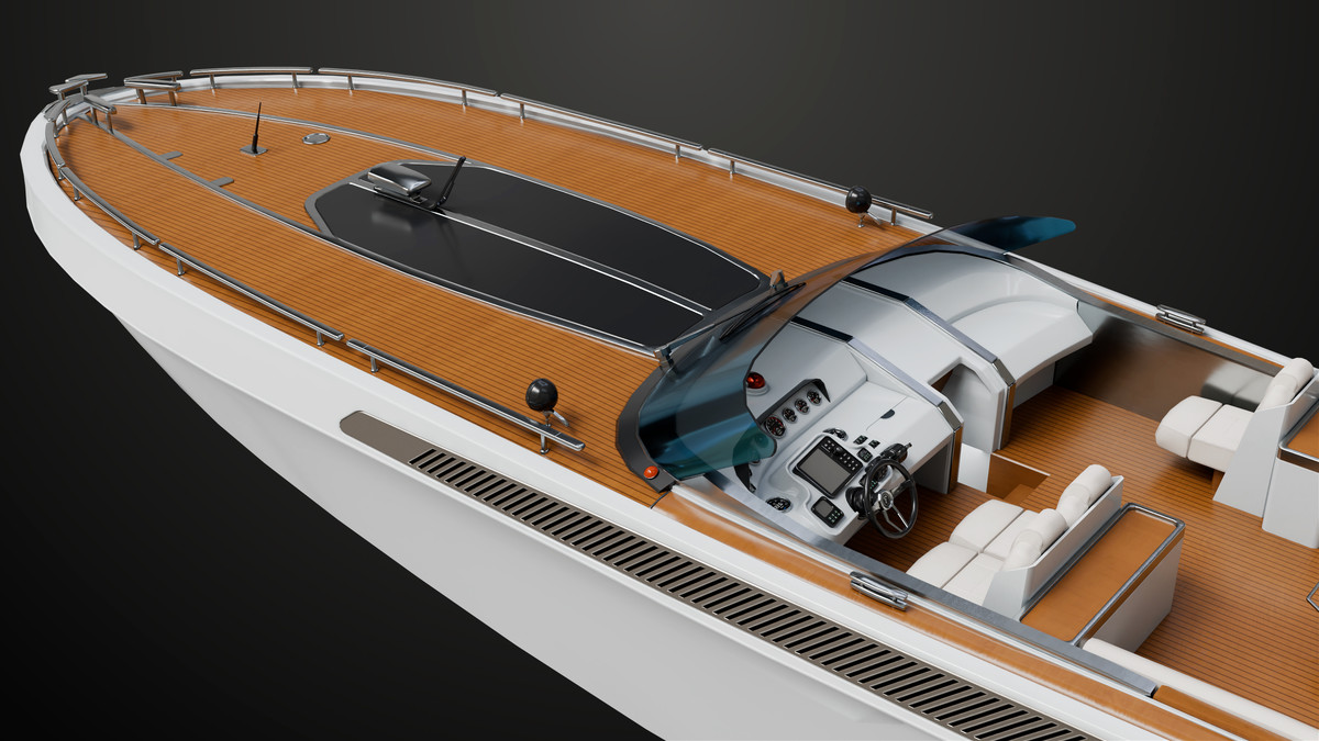 Yacht Boat 01 White with Interior HDR URP Textures
