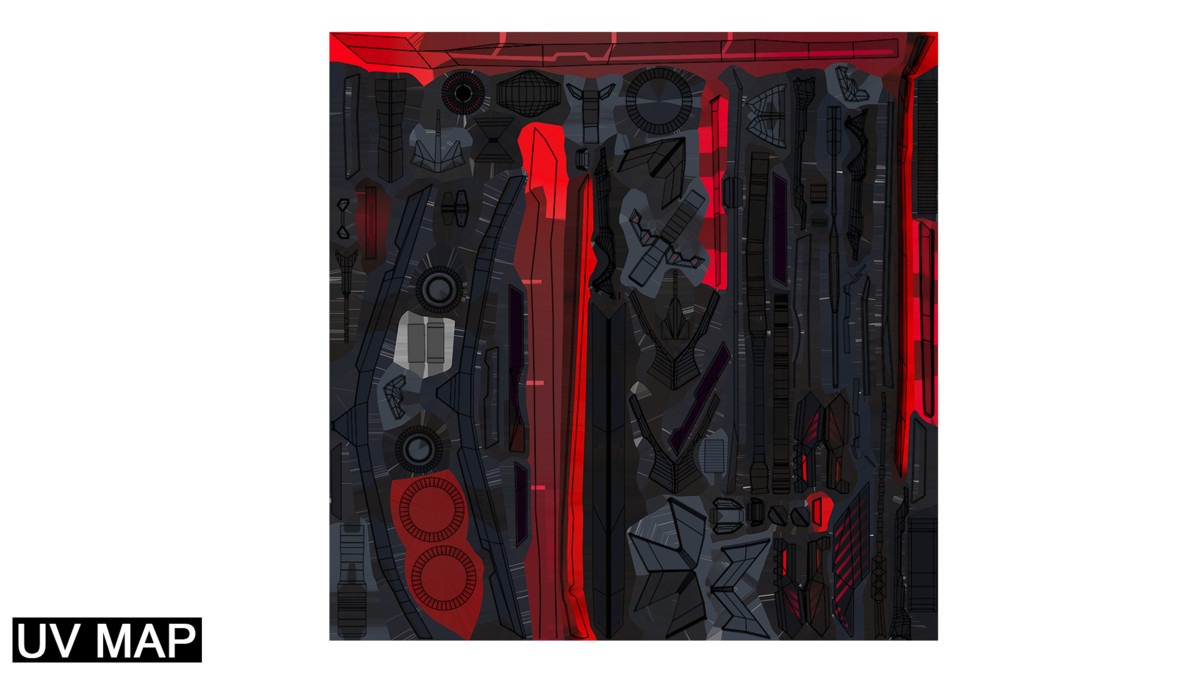 Sci Fi Sword 10 Red URP HDRP Textures