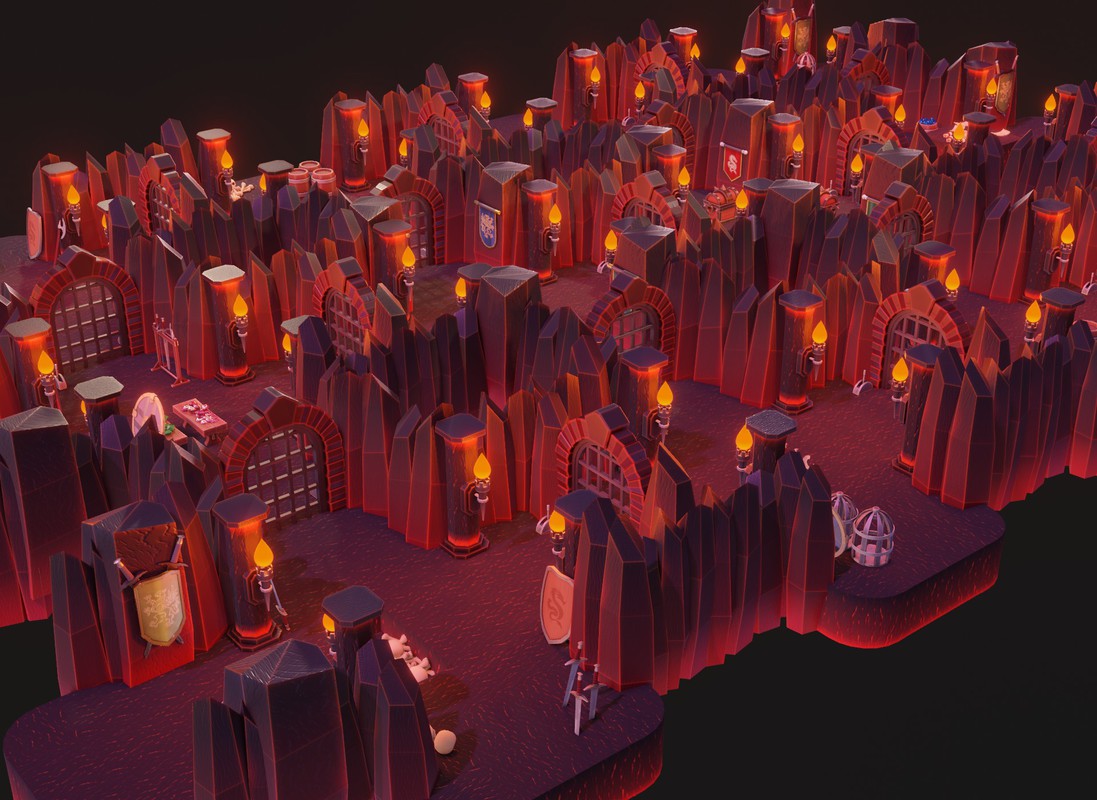 Complete Fantasy Dungeon Creator – Modular 3D Assets + Props + Ambience + SFX