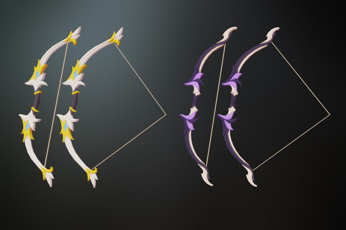 Low Poly Fantasy Bow Pack 25x Mobile/PC