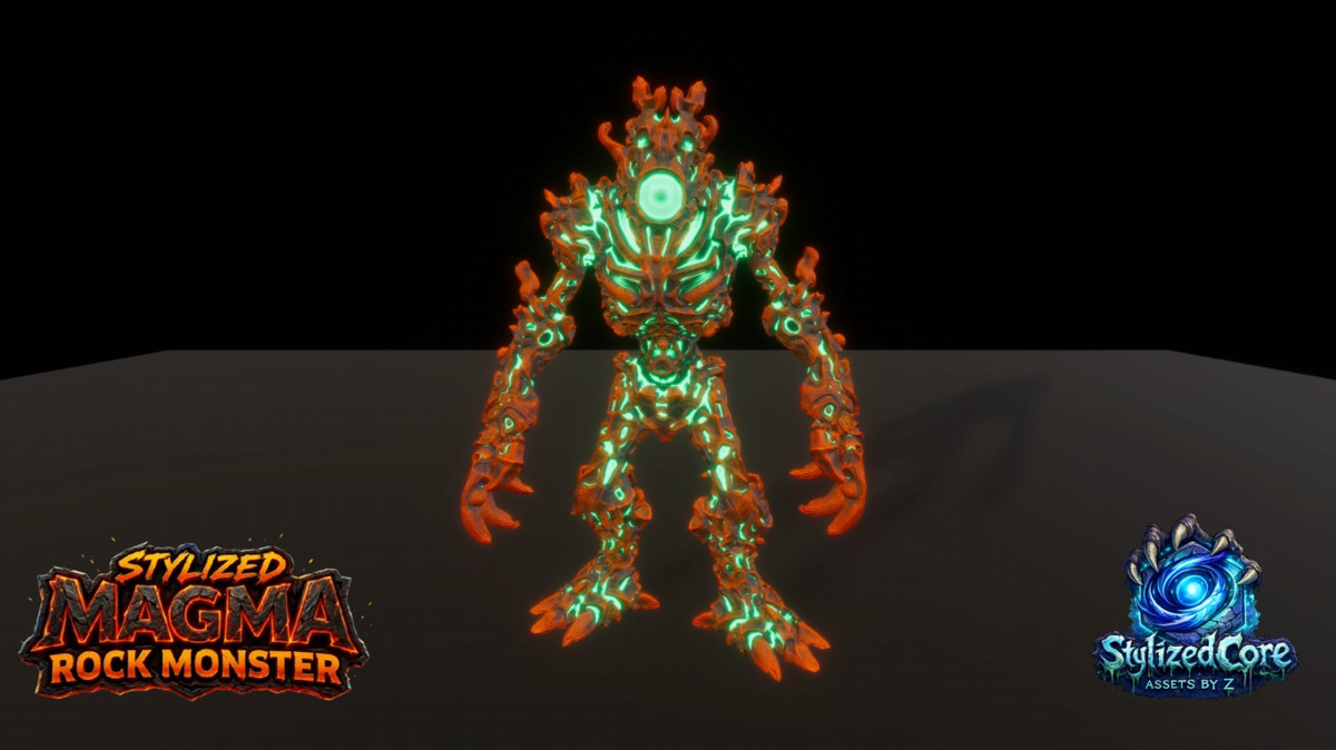 Stylized Magma Rock Monster Pack 1 – Reaper Variant (Animated, LOD, Skins)